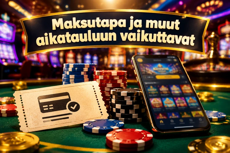 Maksutapa ja muut aikatauluun vaikuttavat